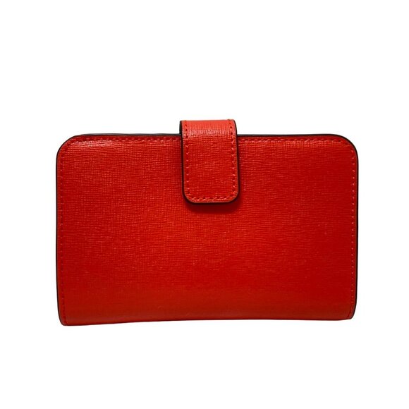 FURLA - Red Gray Beige Leather Bifold Wallet - Picture 2 of 5